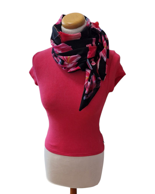 Dreieckstuch Damen Arisa, Schal Damen, Schwarz, pink, hellblau
