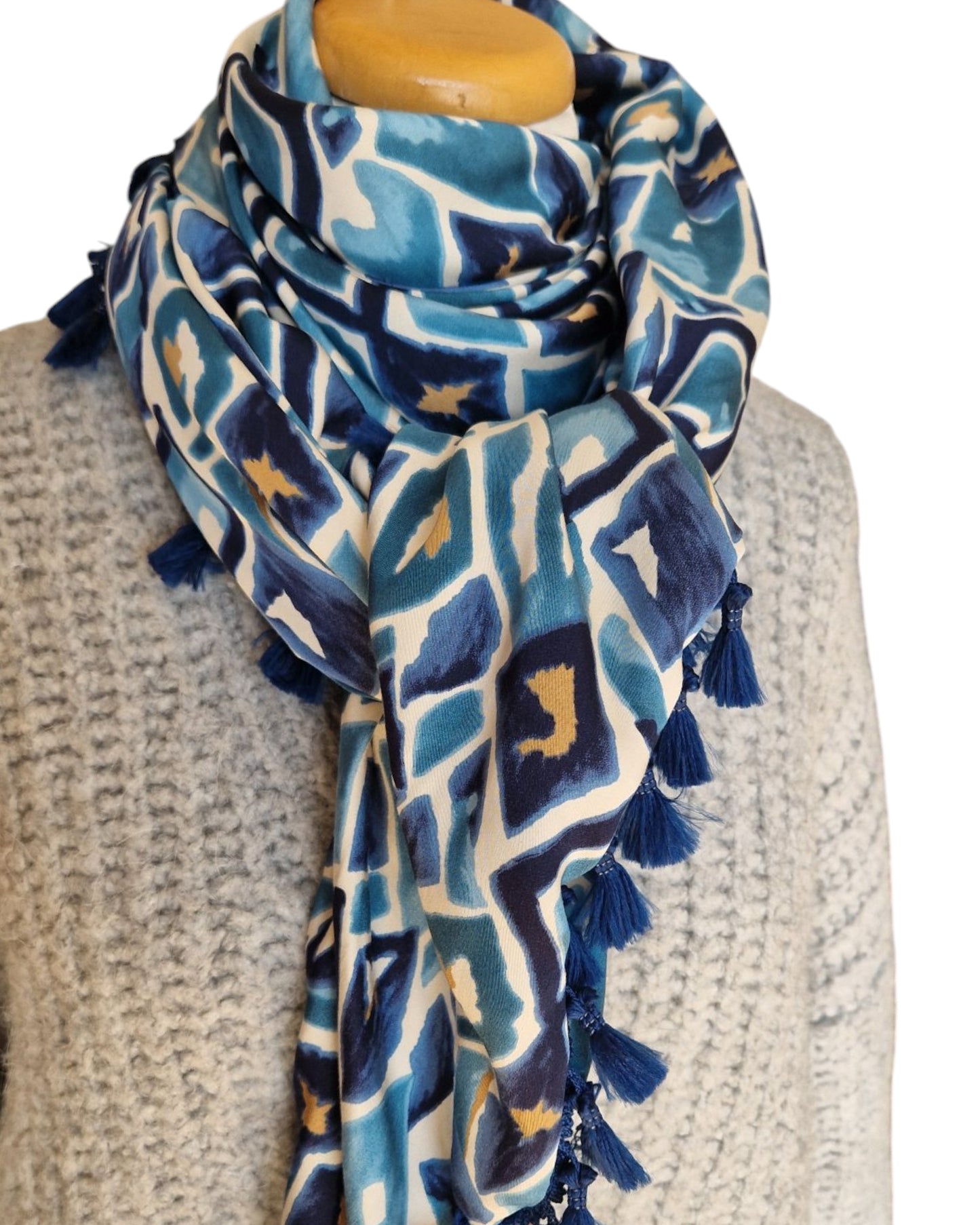 Dreieckstuch Damen Toni, Schal Damen, blau, grün, beige