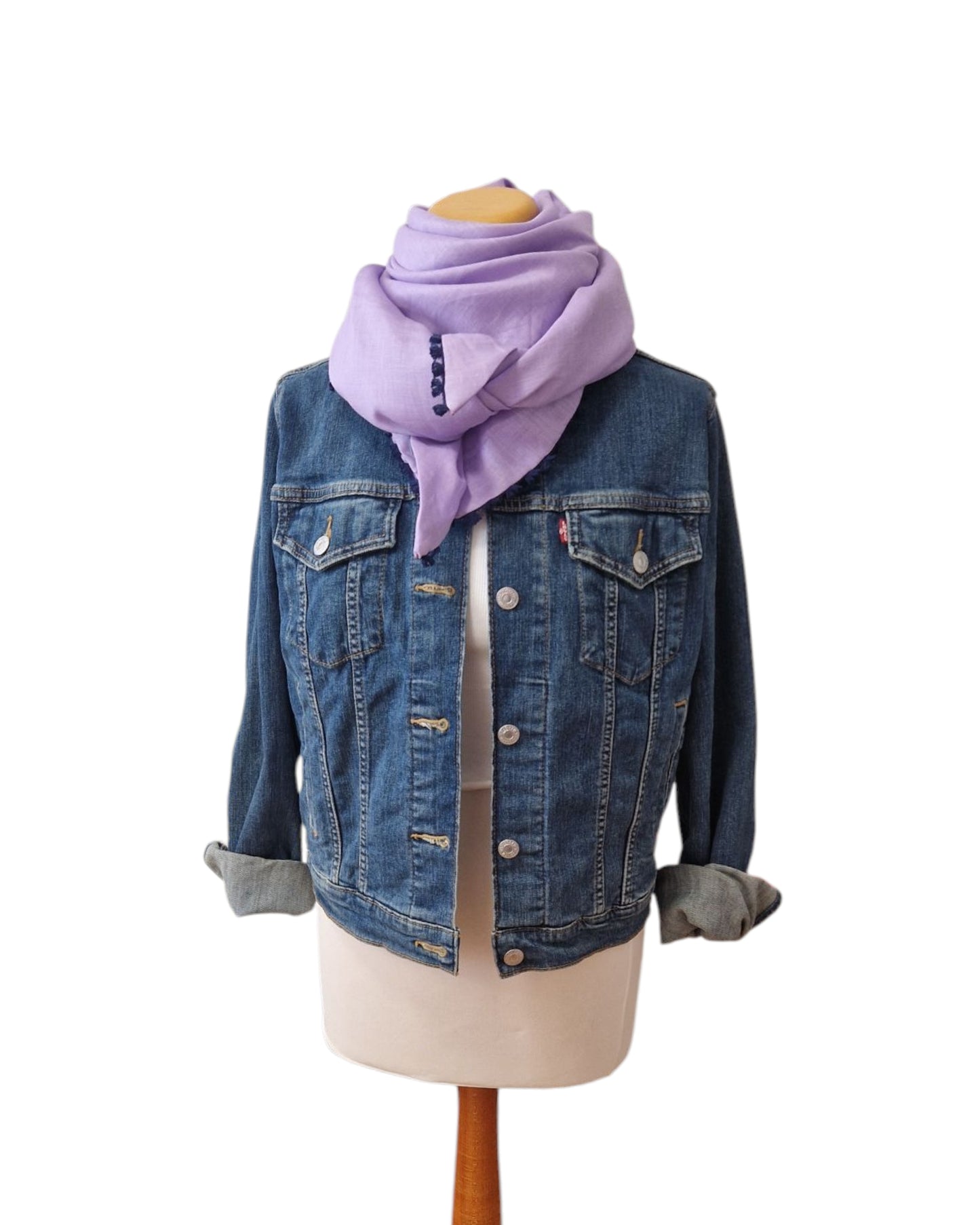 Dreieckstuch Damen Viola, Schal Damen, Leinenschal, Lila