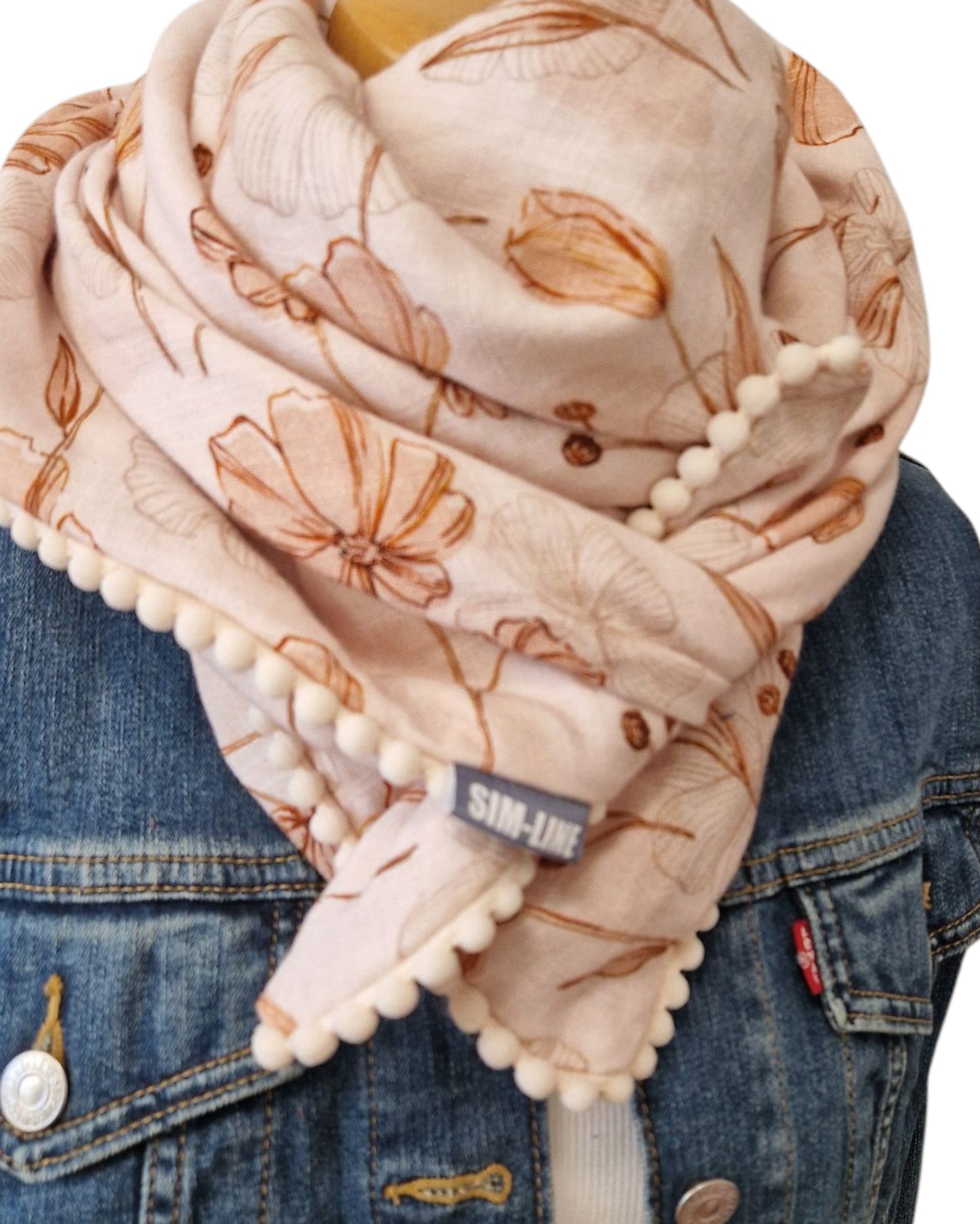 Dreieckstuch Damen Sole, Schal Damen, Musselinschal, offwhite-beige