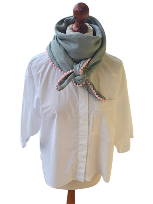 Dreieckstuch Damen Arianna, Schal Damen, Leinenschal, mint