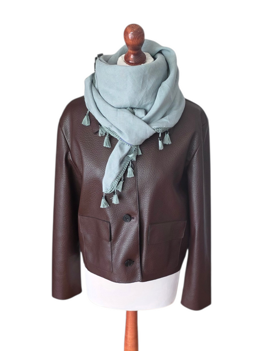Dreieckstuch Damen Soleil, Schal Damen, Leinenschal, Mint