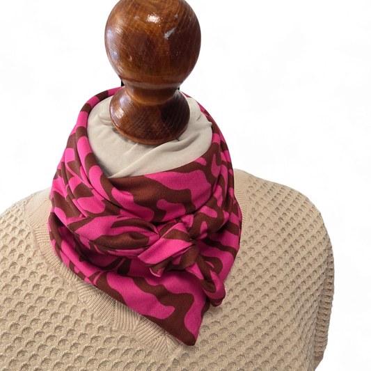 Dreieckstuch-Kleintuch Damen Marie, pink, braun