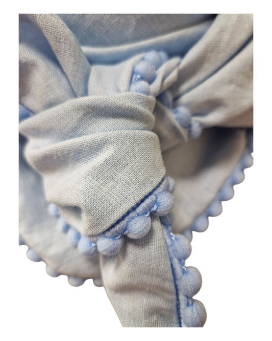 Dreieckstuch Damen, Schal Damen, Leinenschal, hellblau