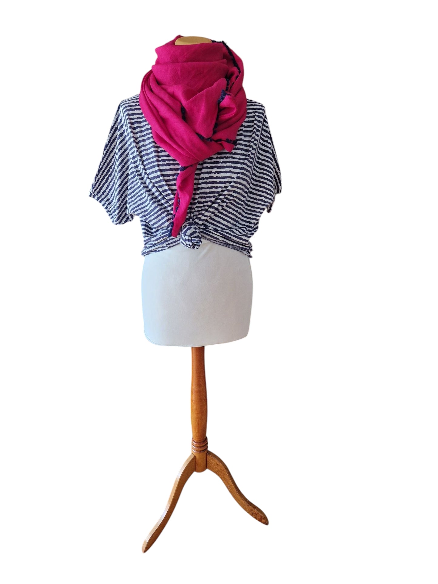 Dreieckstuch Damen Ida, Schal Damen, Leinenschal, pink