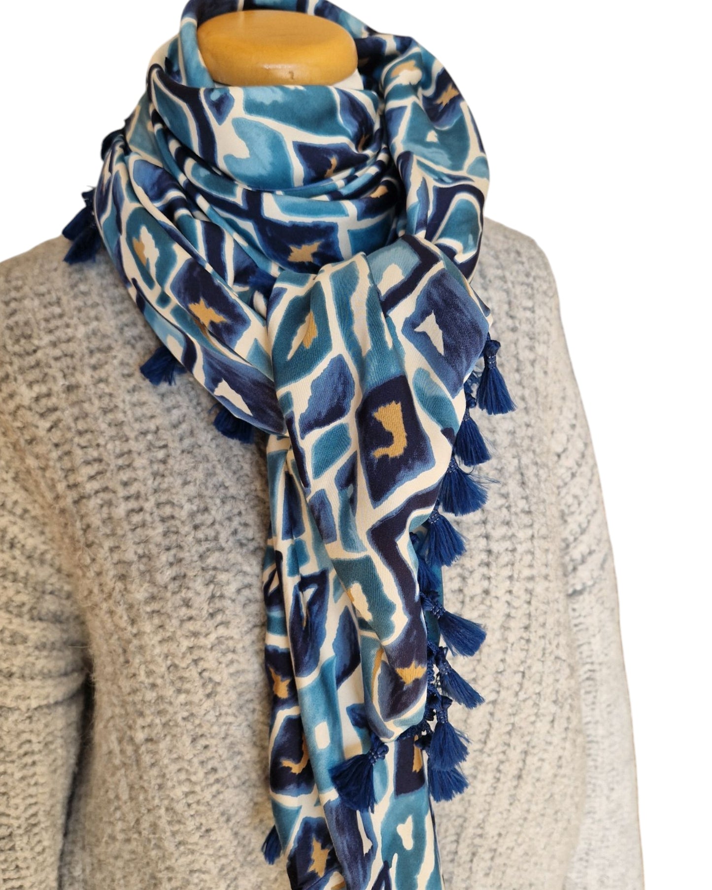 Dreieckstuch Damen Toni, Schal Damen, blau, grün, beige
