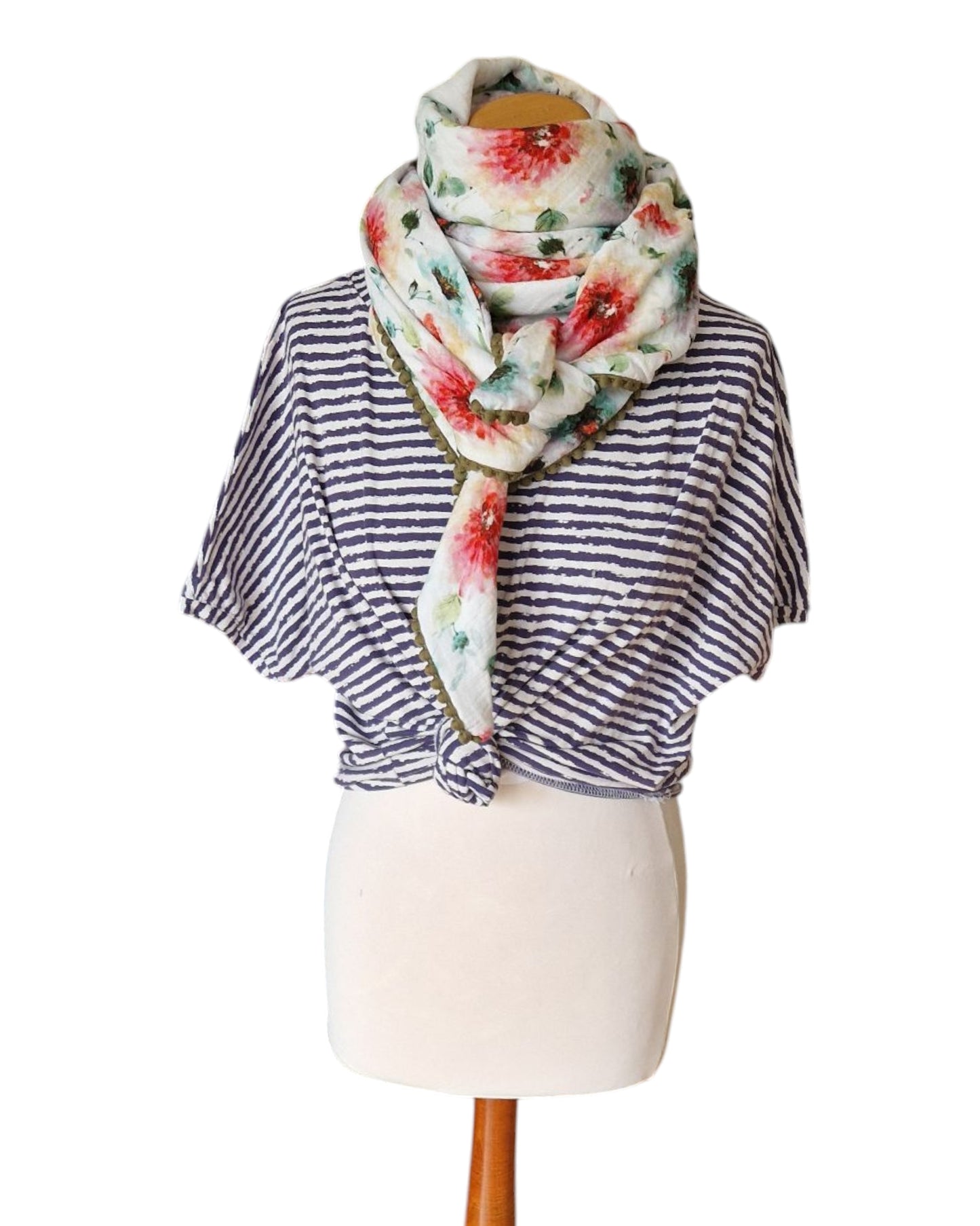 Dreieckstuch Damen Fabiana, Schal Damen, Musselinschal, blumig