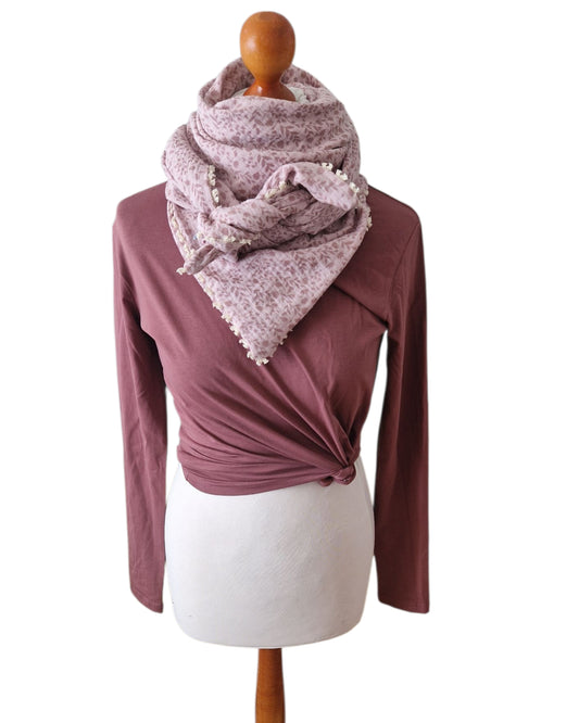 Dreieckstuch Damen Grace, Schal Damen, Musselinschal, rosa