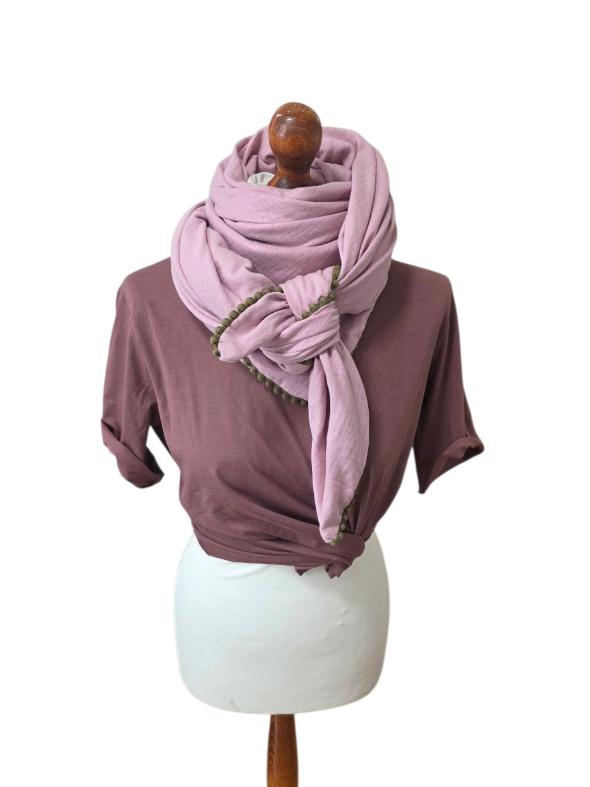 Dreieckstuch Damen Viki, Schal Damen,  Musselintuch,  Rosa, Glitzer