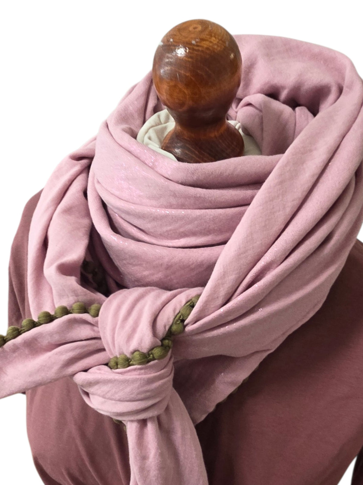 Dreieckstuch Damen Viki, Schal Damen,  Musselintuch,  Rosa, Glitzer