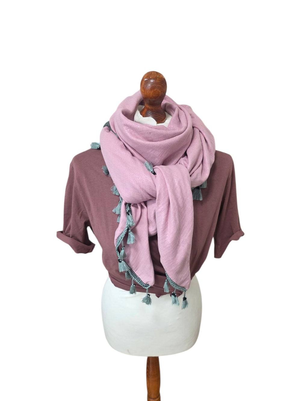 Dreieckstuch Damen Giulia, Schal Damen, Musselintuch, rosa, glitzer