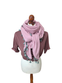 Dreieckstuch Damen Giulia, Schal Damen, Musselintuch, rosa, glitzer
