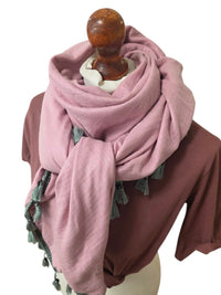 Dreieckstuch Damen Giulia, Schal Damen, Musselintuch, rosa, glitzer