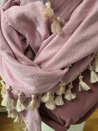 Dreieckstuch Damen Viola, Schal Damen, Musselinschal, rosa, glitzer