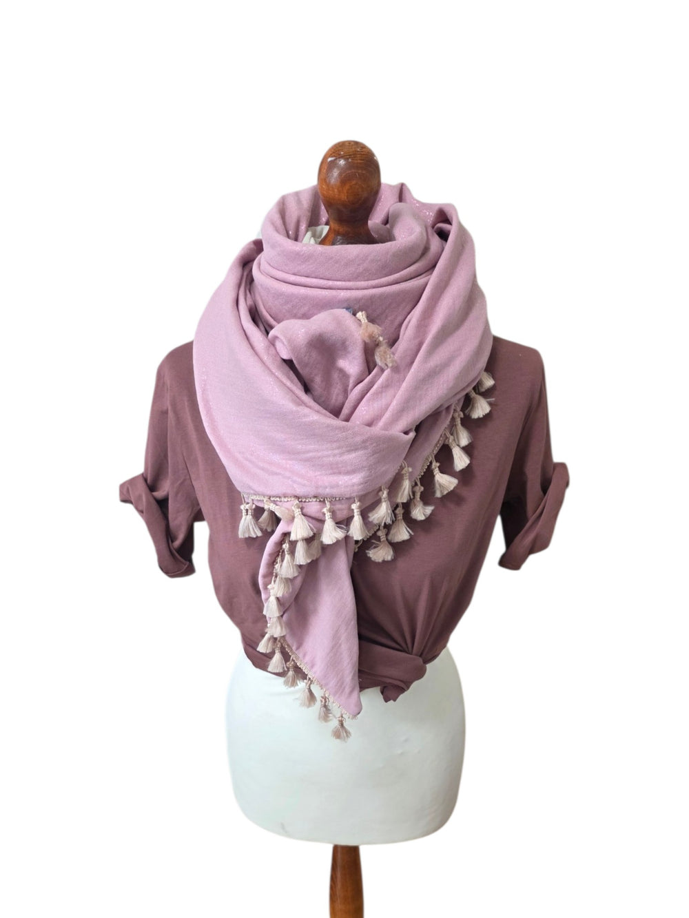 Dreieckstuch Damen Viola, Schal Damen, Musselinschal, rosa, glitzer