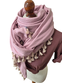 Dreieckstuch Damen Viola, Schal Damen, Musselinschal, rosa, glitzer