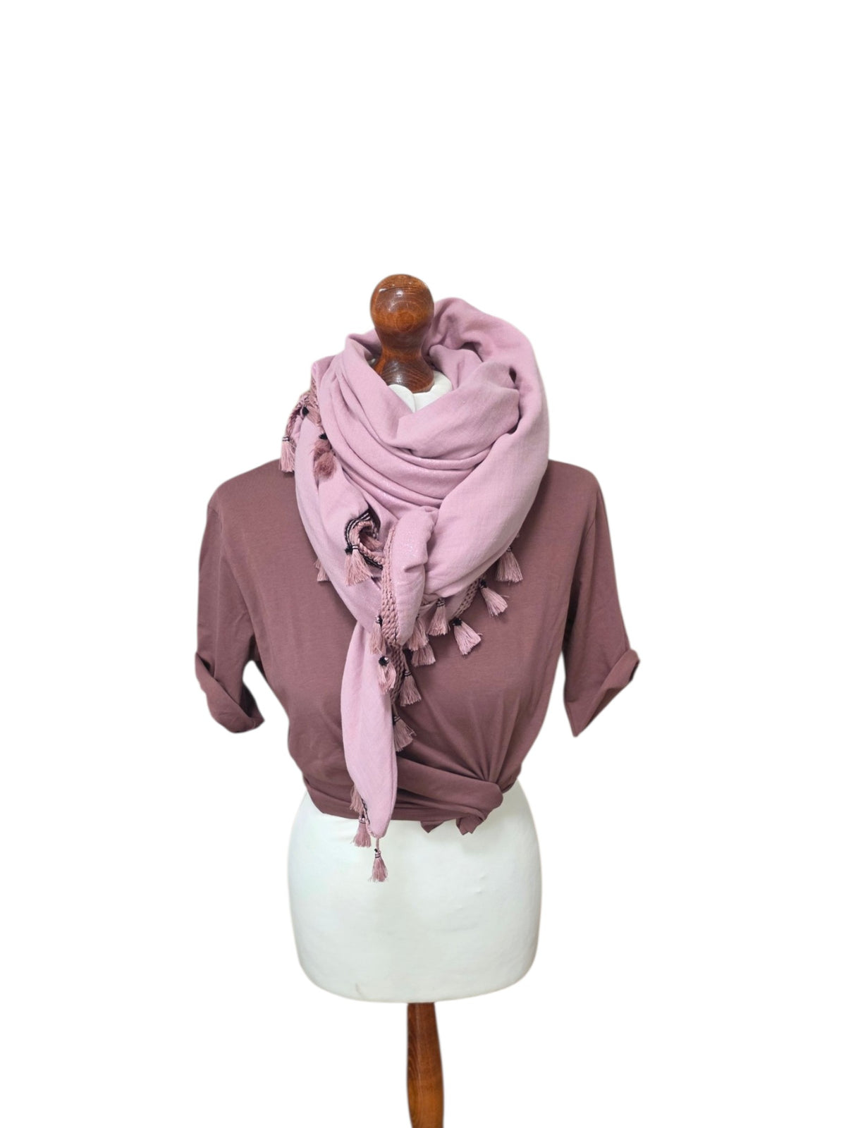 Dreieckstuch Damen Lucia, Schal Damen,  Musselintuch,  rosa, glitzer