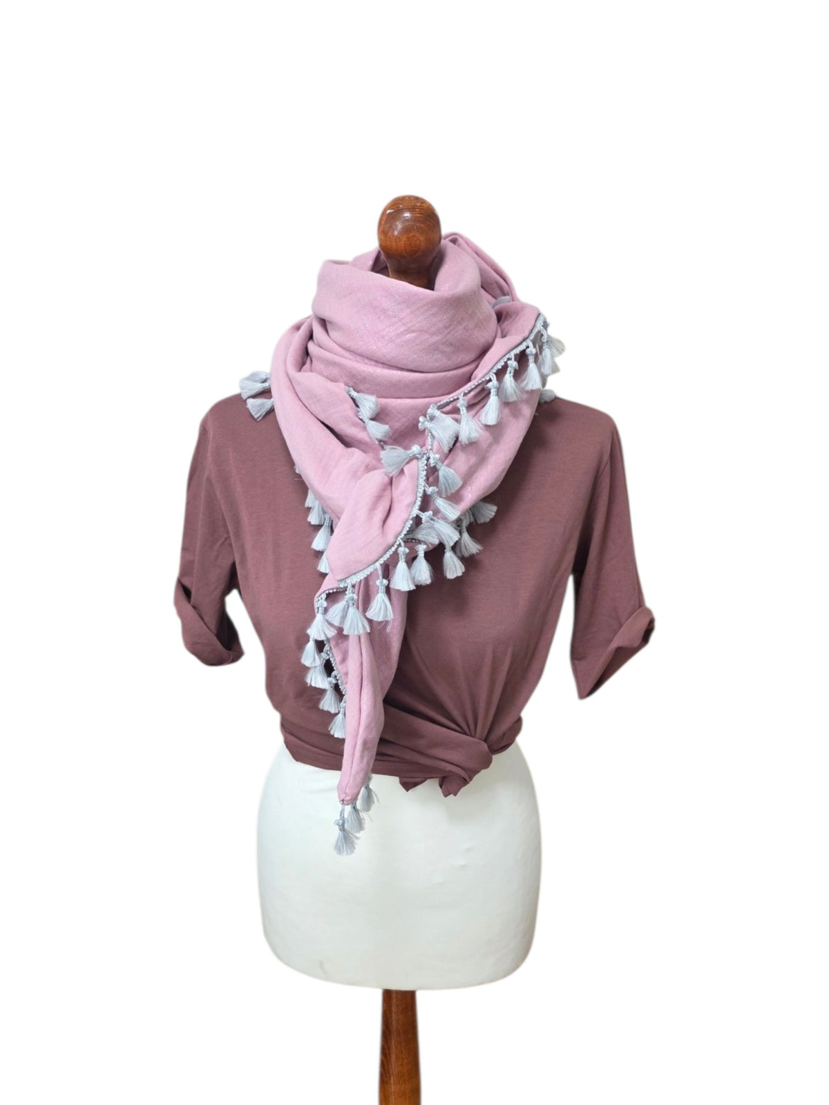 Dreieckstuch Damen Luna, Schal Damen, Musselinschal, rosa, glitzer