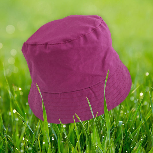 Regenhut, Bucket Hat, Himbeer-Pink (Dry Oilskin)