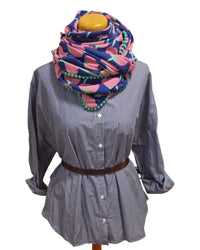 Dreieckstuch Damen Sibilla, Schal Damen, blau-lila, grün, rosa