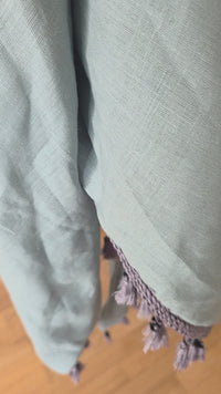 Dreieckstuch Damen Soleil, Schal Damen, Leinenschal, Mint