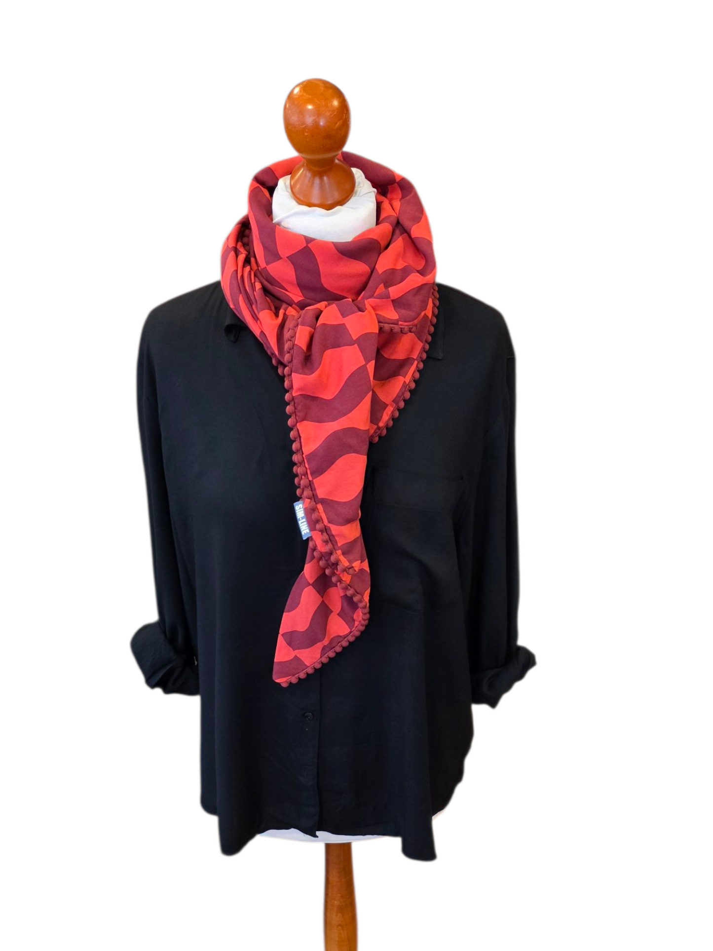 Dreieckstuch Damen Elaina, Schal Damen, rot, bordeaux