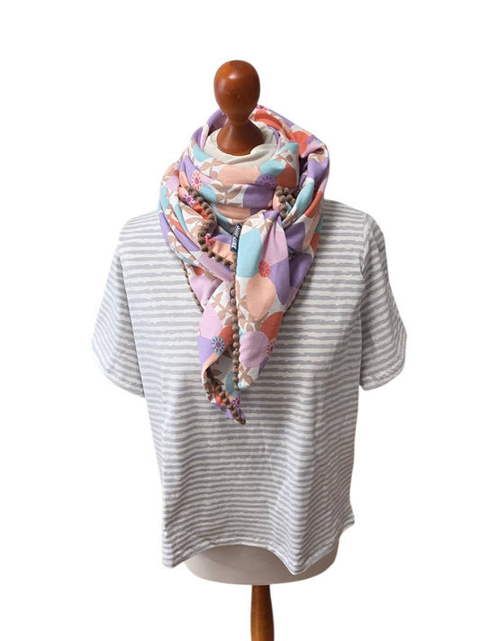 Dreieckstuch Damen Dina, Schal Damen, Leinenschal, Pastellfarben