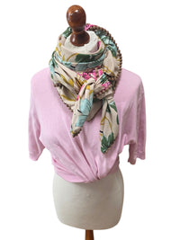 Dreieckstuch Damen Marianna, Schal Damen, Blumen, Pink, mint, beige, grün