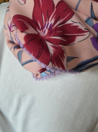 Dreieckstuch Damen Violetta, Schal Damen, Blumen, Peach-Lila-Hellblau-Rost