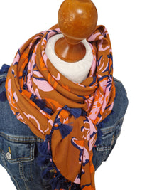 Dreieckstuch Damen Adeline, Schal Damen,  brakm, pink, orange