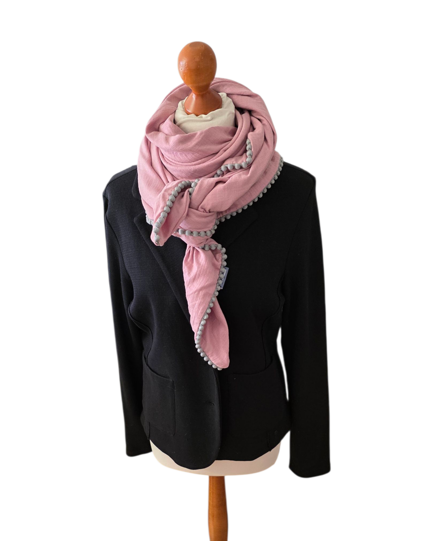 Dreieckstuch Damen Christine, Schal Damen, Musselintuch, rosa, glitzer