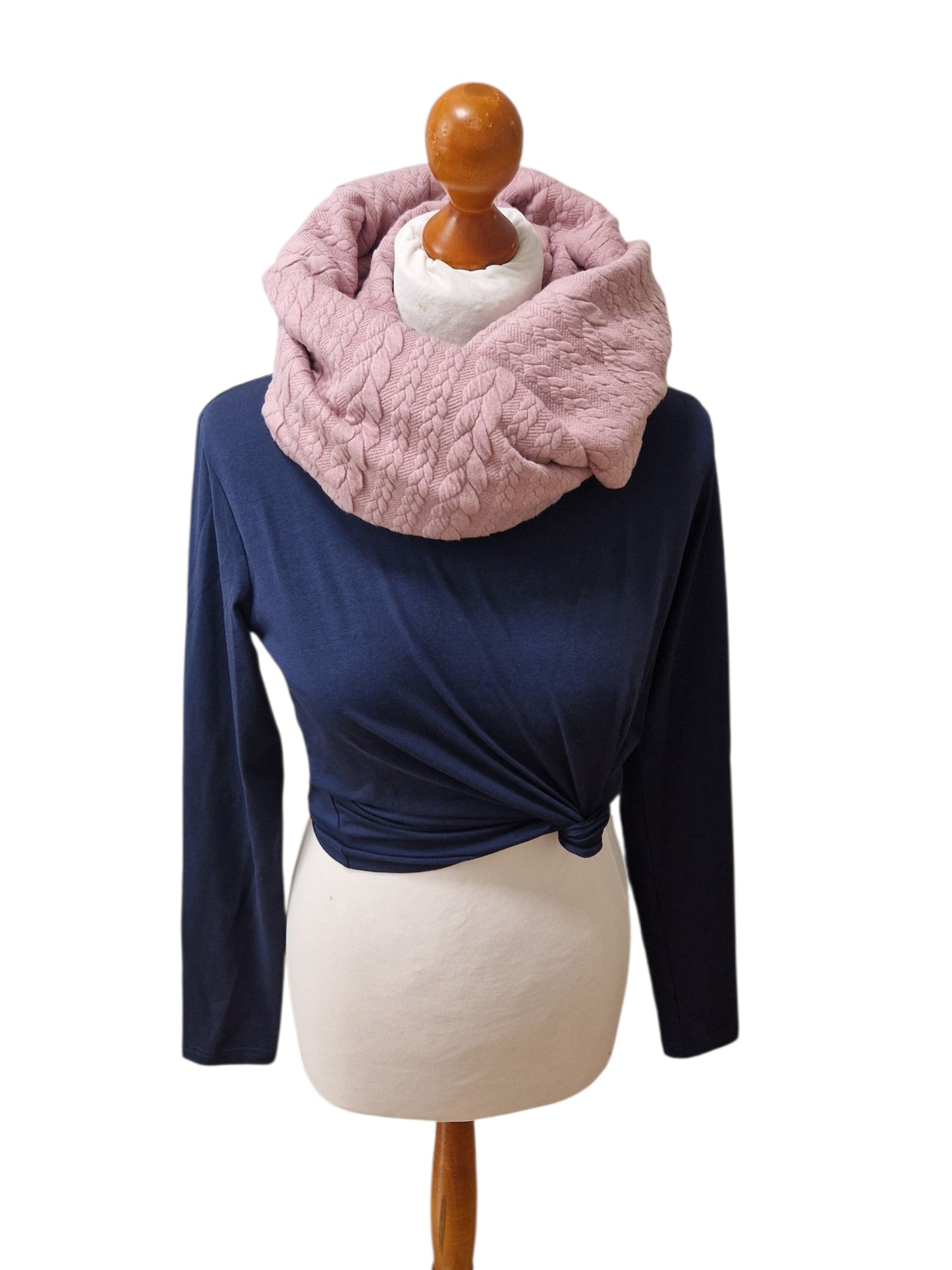 Loop mit Zopfmuster, rosa