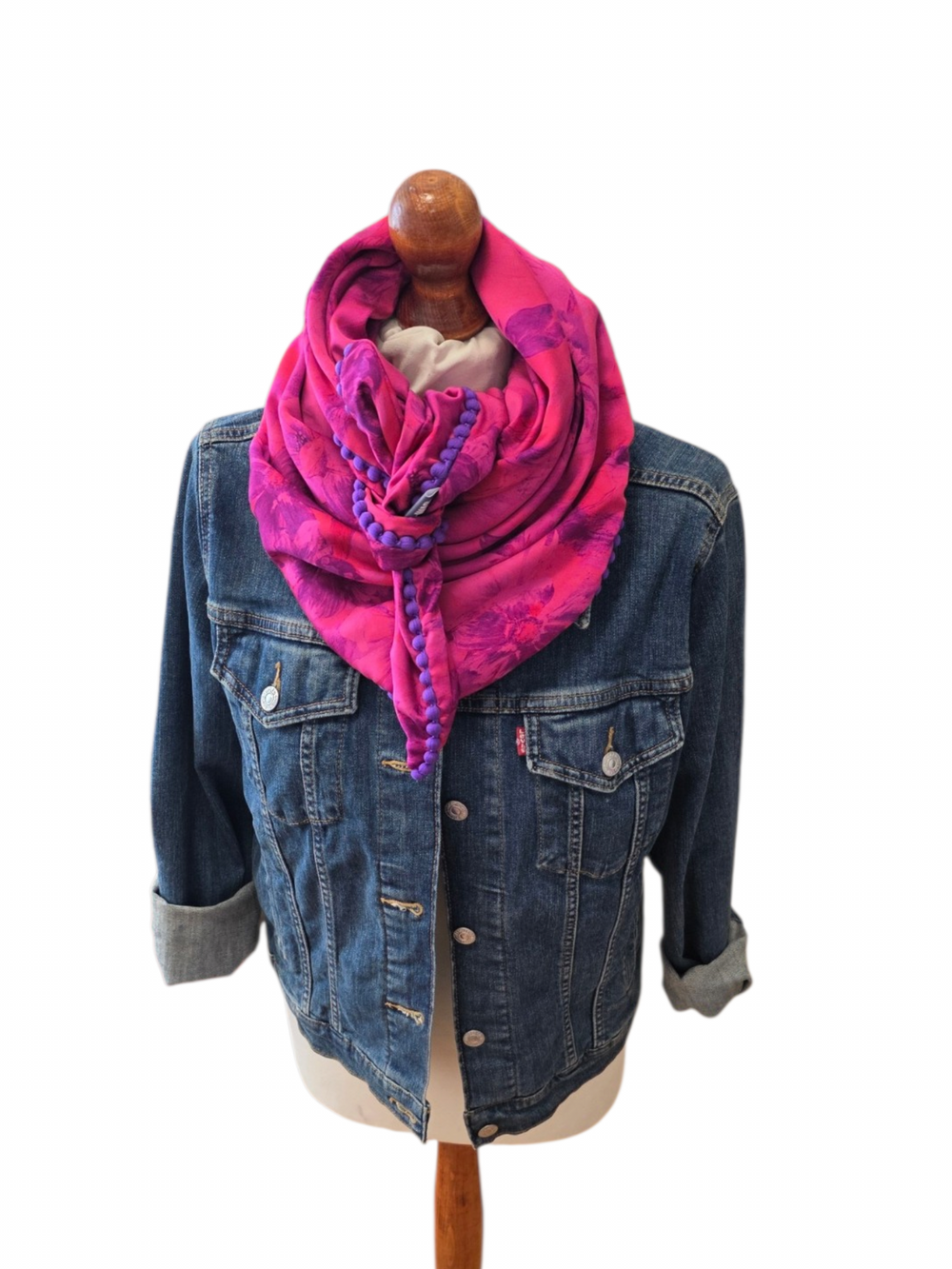 Dreieckstuch Damen Xenia, Schal Damen, pink, lila, Blumen