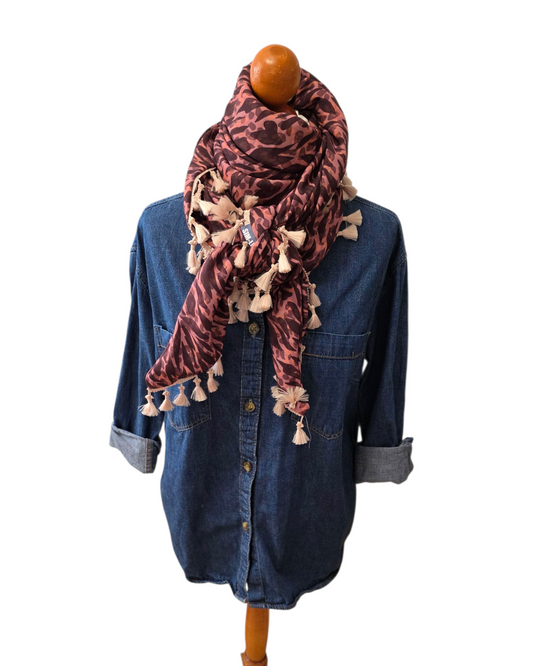 Dreieckstuch Damen Nicole , Schal Damen , braun, marsala