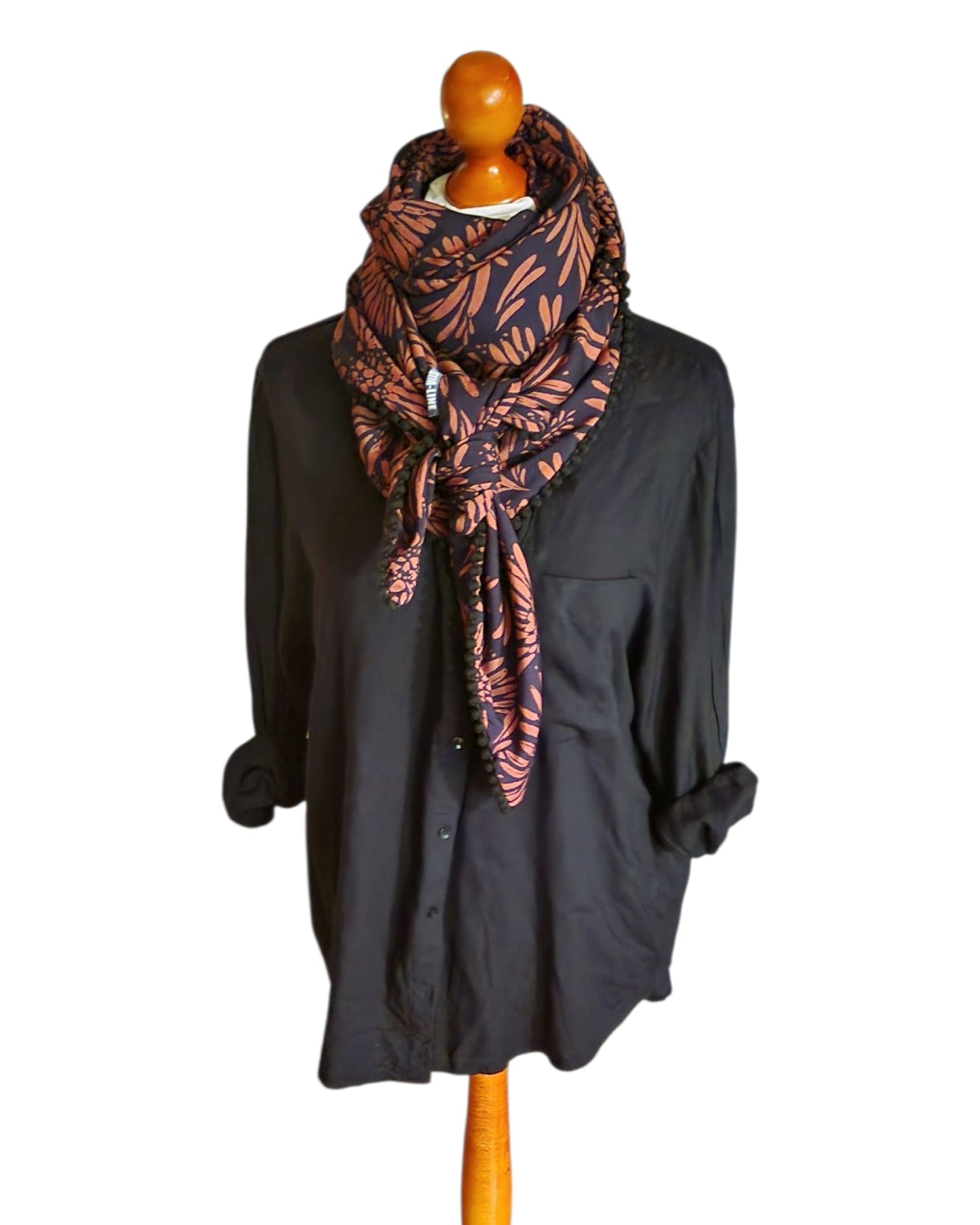 Dreieckstuch Damen Adley, Schal Damen, schwarz - caramell