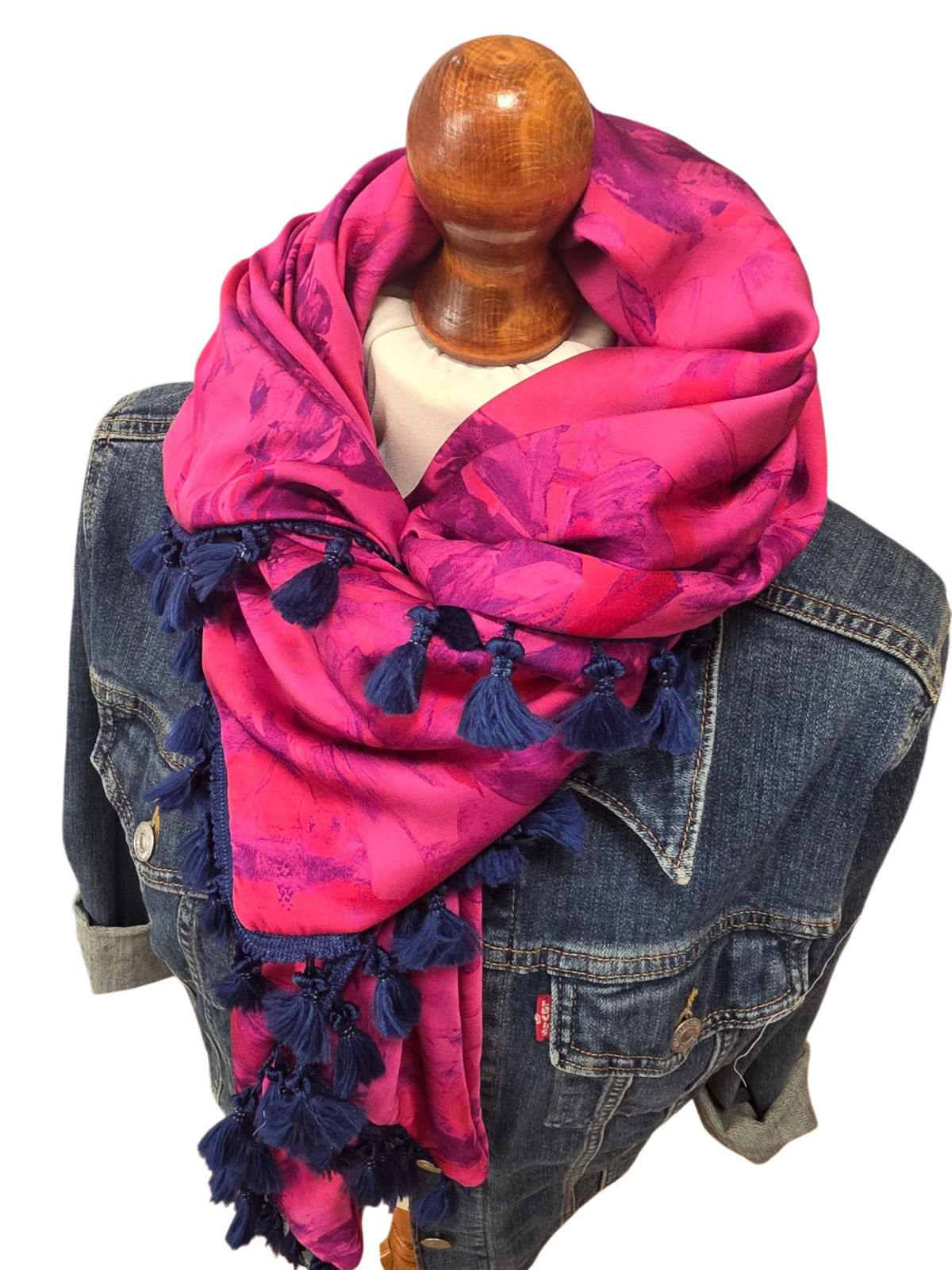 Dreieckstuch Damen Sabina, Schal Damen,  pink, dunkellila, Blumen