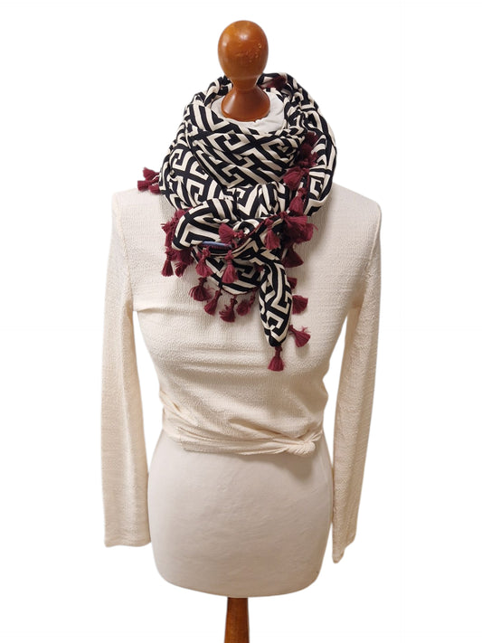 Dreieckstuch Damen Fabienne, Schal Damen,  beige, schwarz