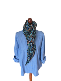 Dreieckstuch Damen Fabrizia, Schal Damen,  Blumen,  hellblau,  marineblau,  grün,  braun