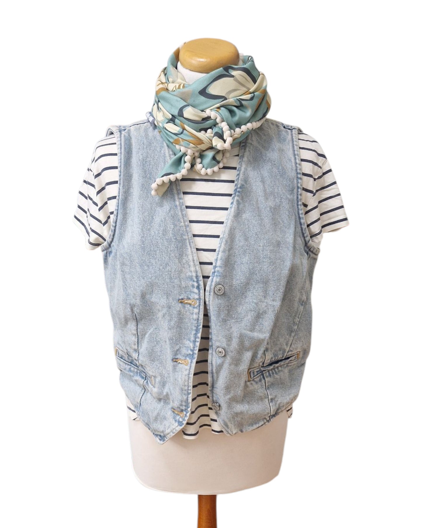 Dreieckstuch Damen,  Schal Damen,  mintgrün,  offwhite,  camel