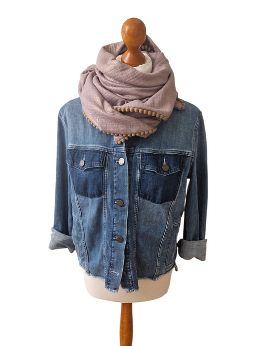 Dreieckstuch Damen Anais, Schal Damen,  Musselinschal,  mauve, glitzer