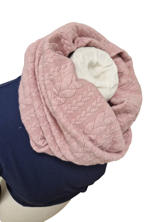 Loop mit Zopfmuster, rosa