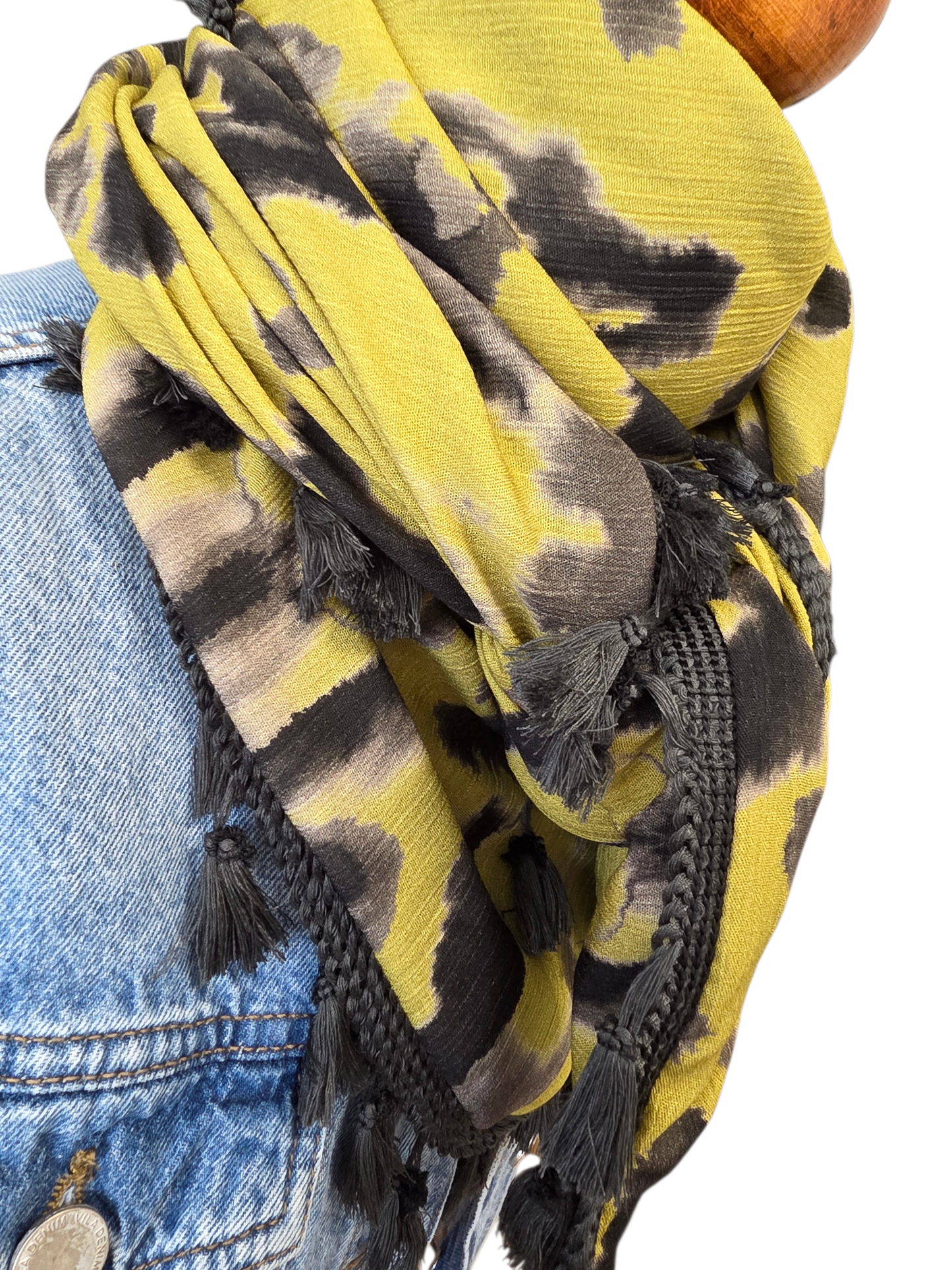 Dreieckstuch Damen Ginevra, Schal Damen, olive-hell, anthrazit