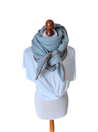 Dreieckstuch Damen Flora, Schal Damen,  Leinenschal,  Mint