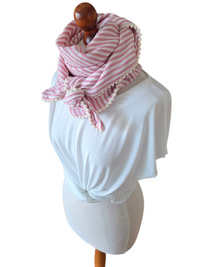Dreieckstuch Damen Marilena, Schal Damen, Musselintuch,  Streifen, altrosa-offwhite