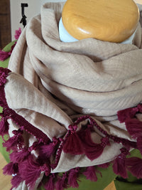Dreieckstuch Damen Florinda, Schal Damen, Musselinschal, champagne, glitzer