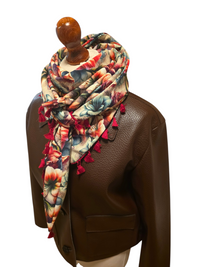 Dreieckstuch Damen Amina, Schal Damen, Blumen, Azaleen