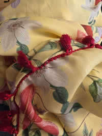 Dreieckstuch Damen Stephanie, Schal Damen, vanille, rot, grün, rosa, Blumen