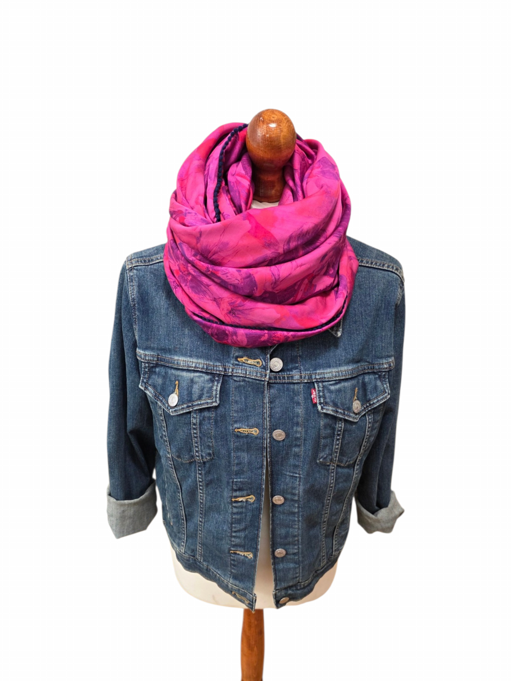 Dreieckstuch Damen Florinda, Schal Damen, pink, dunkellila, Blumen
