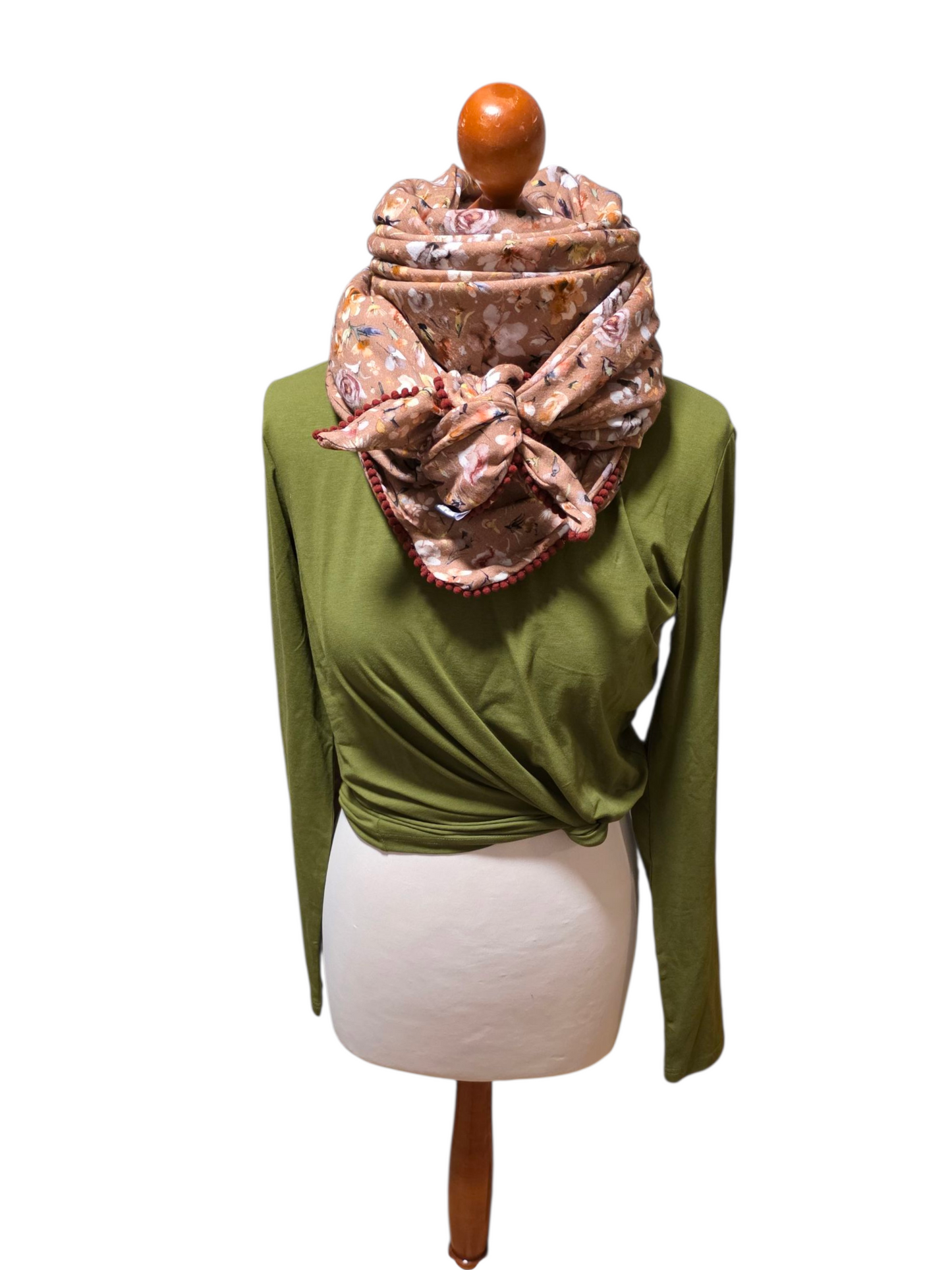 Dreieckstuch Damen Ceana, Schal Damen, Musselintuch, altrosa, blumen