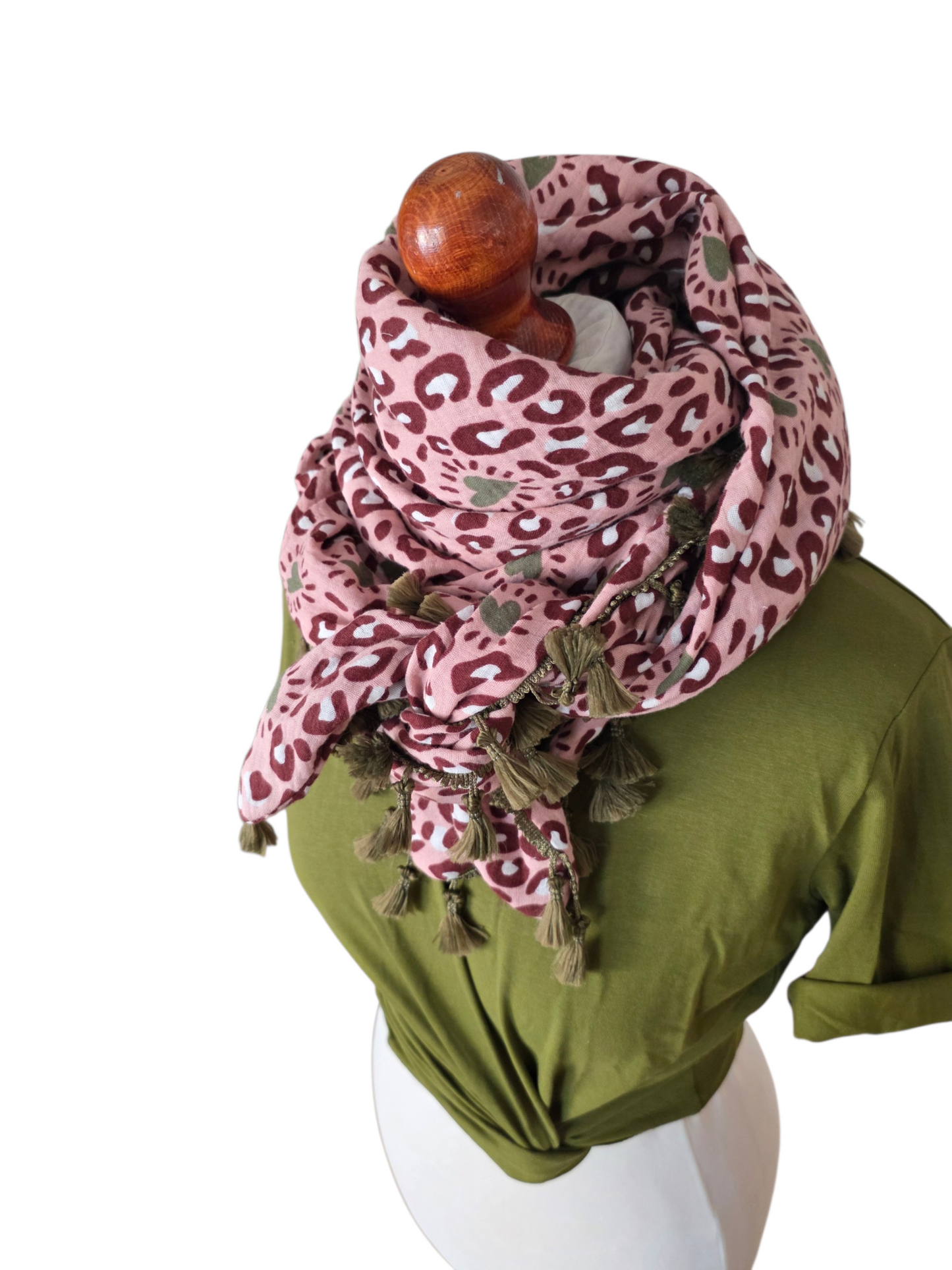Dreieckstuch Damen Sylvie, Schal Damen, Musselinschals, rosa, bordeaux
